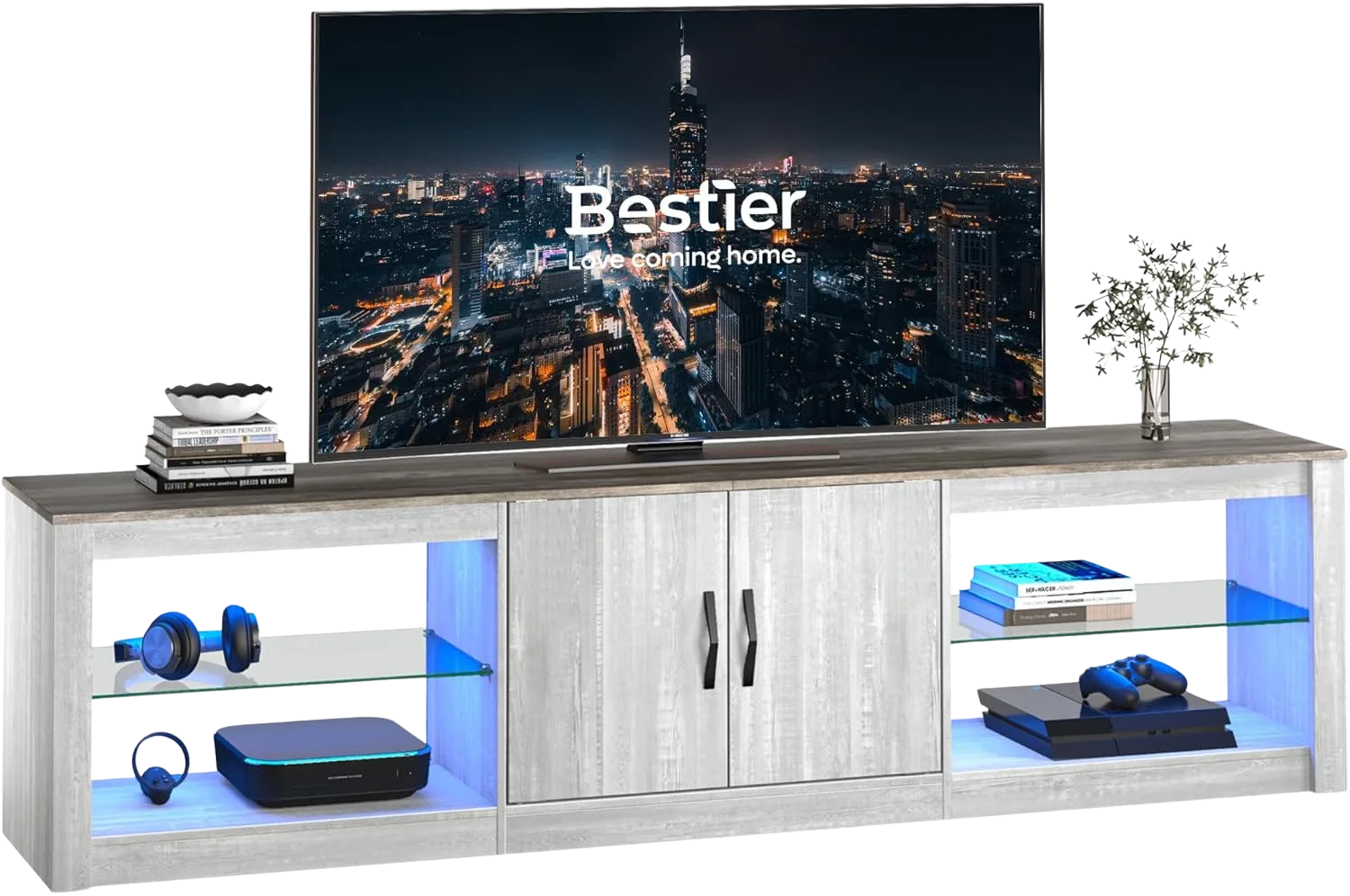 Bestier 70 Inch LED TV Stand for 75 Inch TV