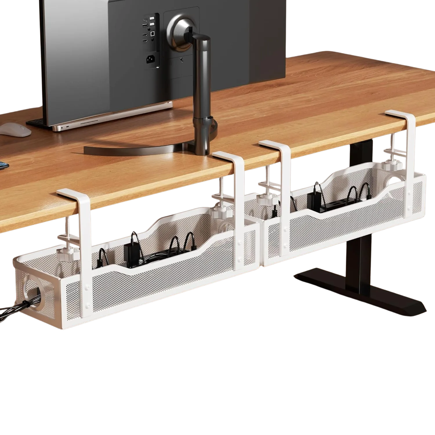 Cinati 16 inch Cable Management Tray 2-Pack Clamp Mount No-Drill