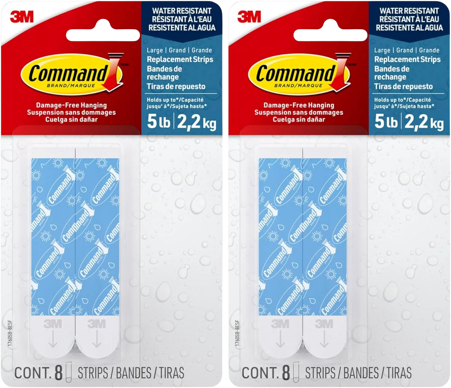Command Bath Large Water-Resistant Adhesive Strips 16-pack