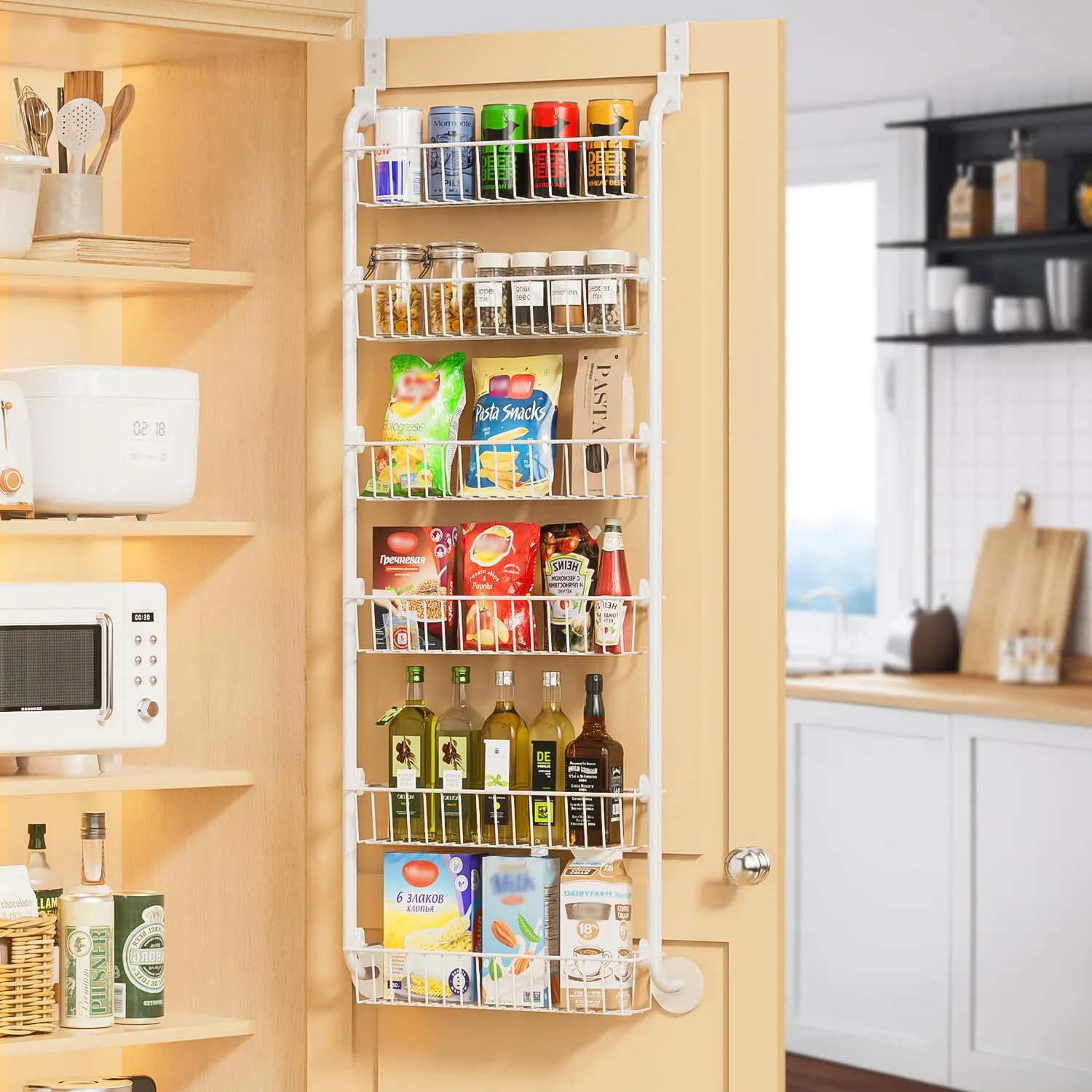 Delamu Over-the-Door Pantry Organizer 6-tier 18 wide