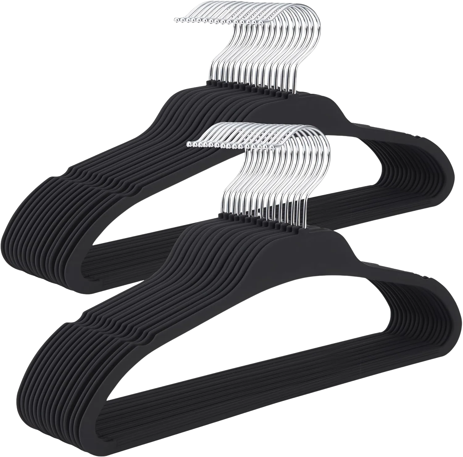 ELONG HOME rubberized slim plastic hangers 30-pack grey non-slip 360 swivel