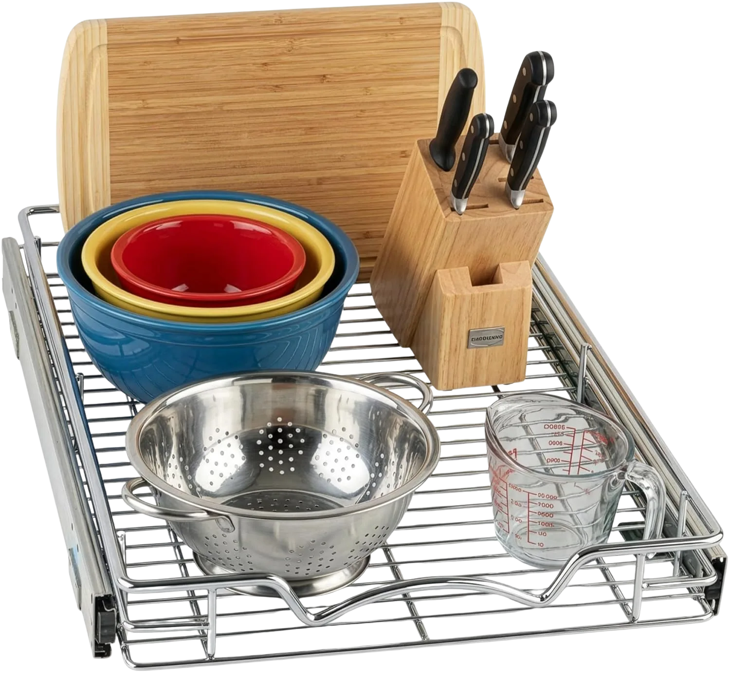 HOLDN STORAGE 14W × 21D Pull-Out Organizer single-tier chrome