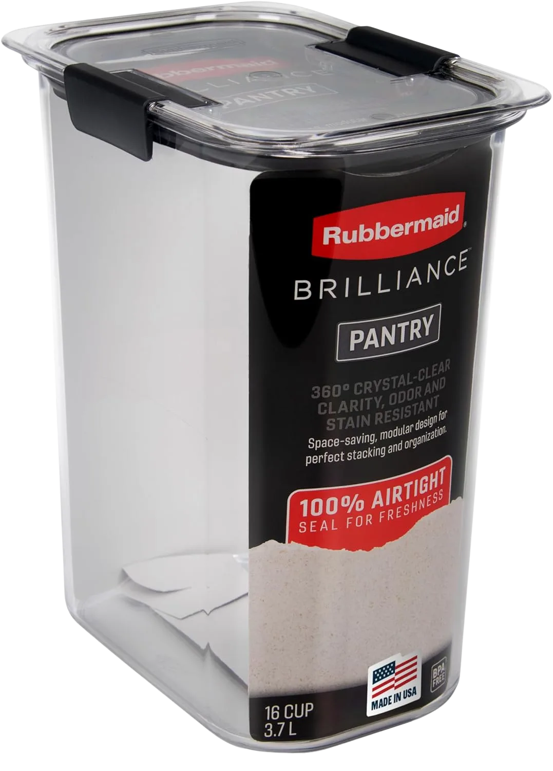 Rubbermaid Brilliance Pantry Flour Container 16 cup