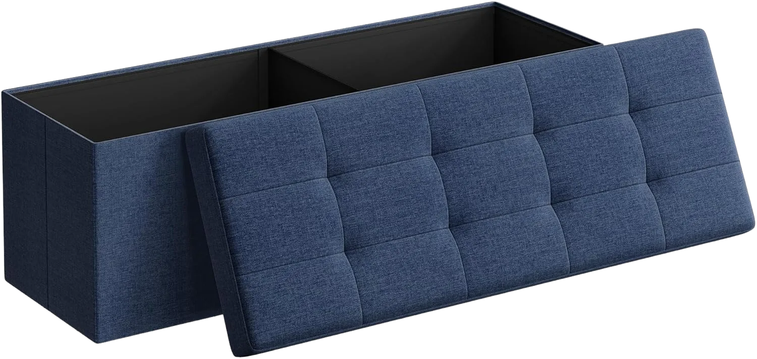 SONGMICS Storage Ottoman Large (Linen, 43 x 16 x 17.5 in)