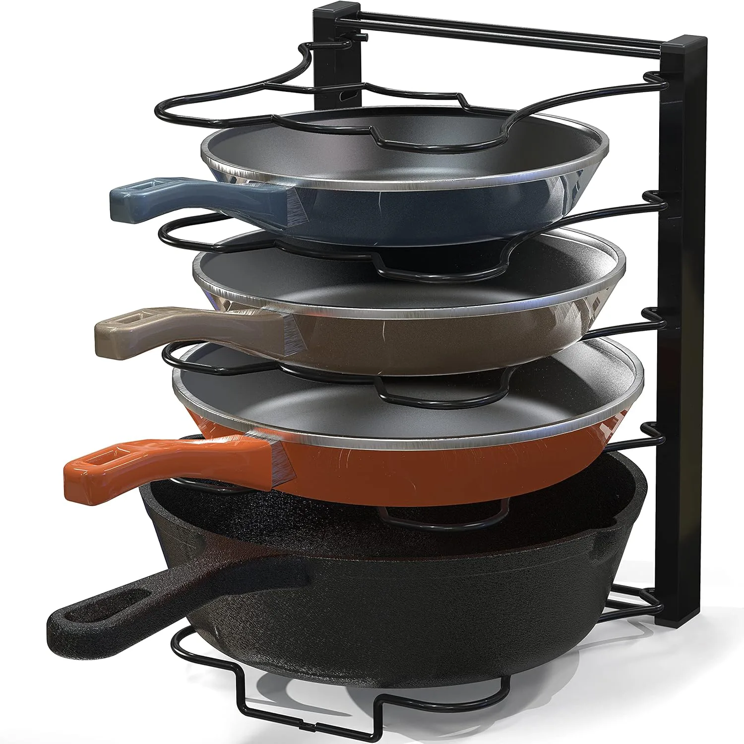 SimpleHouseware Adjustable Pan Organizer Rack 5-tier
