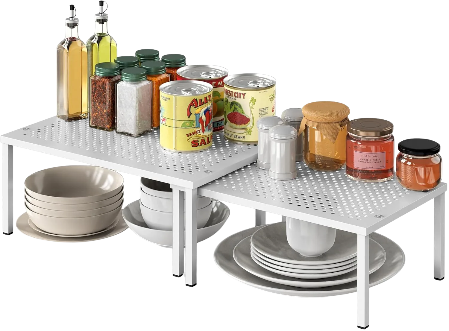 SimpleHouseware Expandable Shelf Rack for upper kitchen cabinets