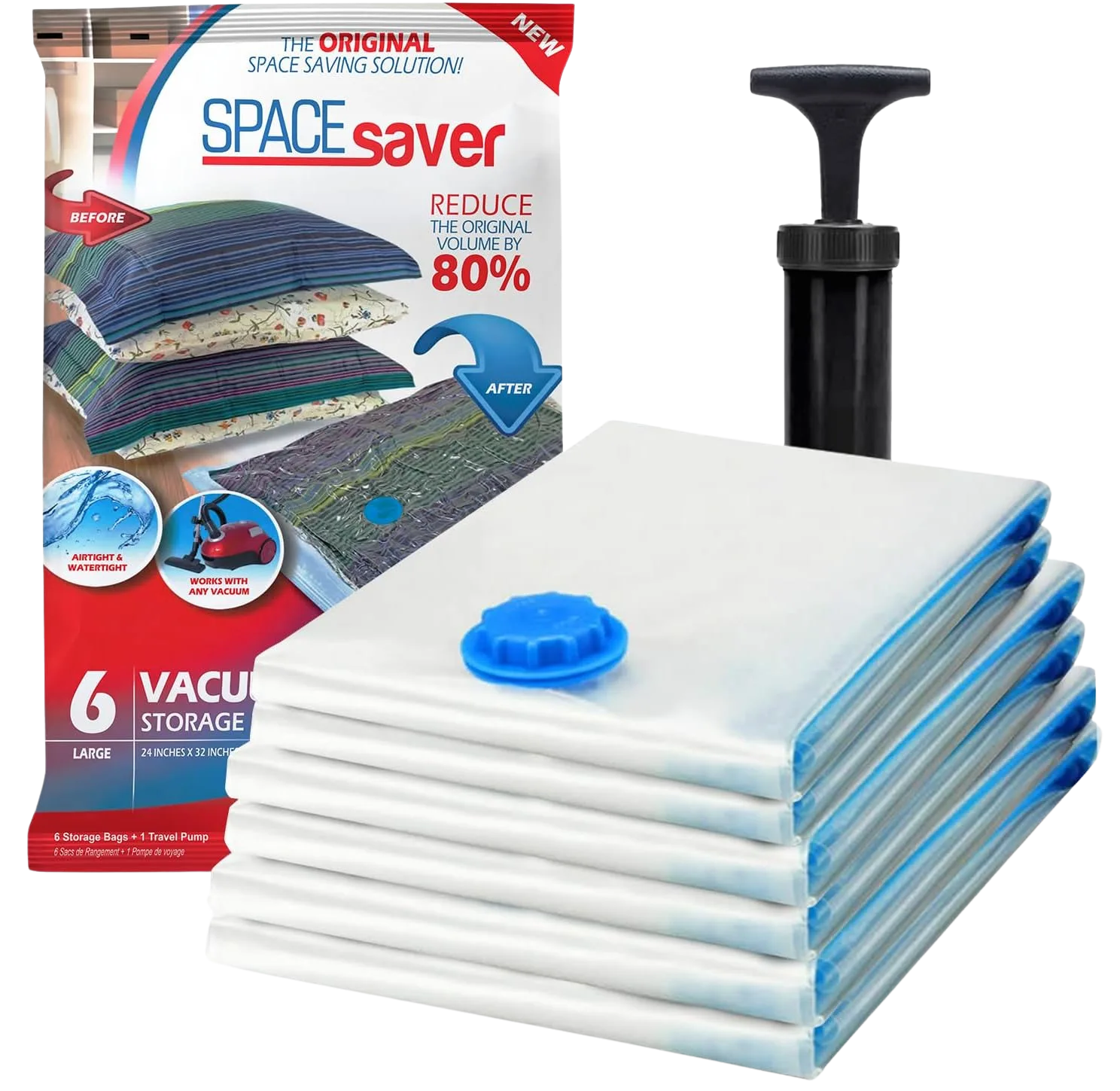 SpaceSaver Premium Vacuum Storage Bags Jumbo 6-Pack