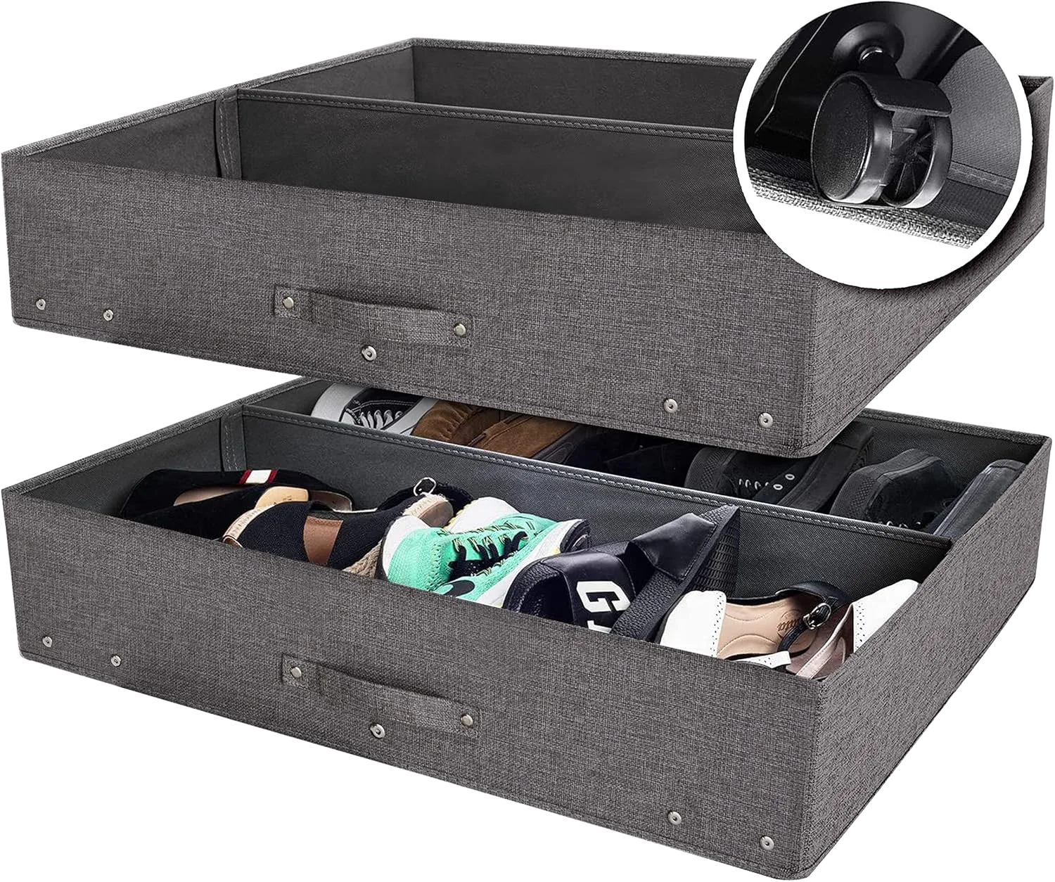 StorageLAB Under Bed Storage Containers with Wheels — Set of 2