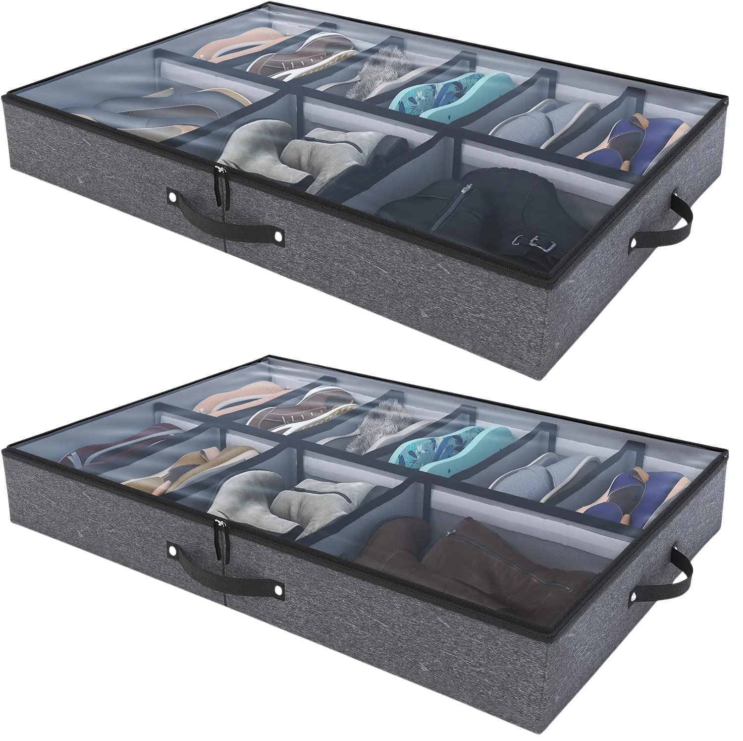 Woffit Under Bed Shoe Storage Organizer Set of 2
