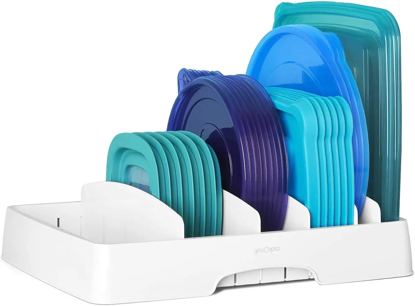 YouCopia StoraLid pot lid organizer with adjustable dividers