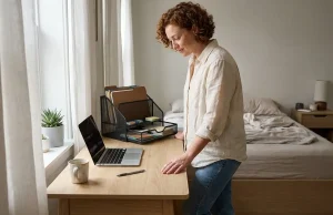 Best Desk Organizers Worth Buying and 2 to Skip Best desk organizers setup on a small home office desk with mesh organizer and open laptop