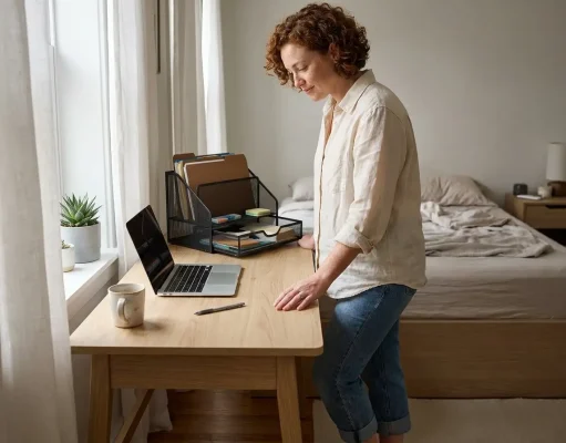 Best Desk Organizers Worth Buying and 2 to Skip Best desk organizers setup on a small home office desk with mesh organizer and open laptop