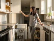 Best Kitchen Cabinet Organizers for Every Cabinet Type Open kitchen cabinets showing different organizer types in a real home kitchen