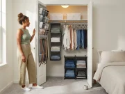 9 Closet Organization Ideas Without a Dresser Organized closet without a dresser showing hanging organizer, cube storage, and over-door pockets for clothes