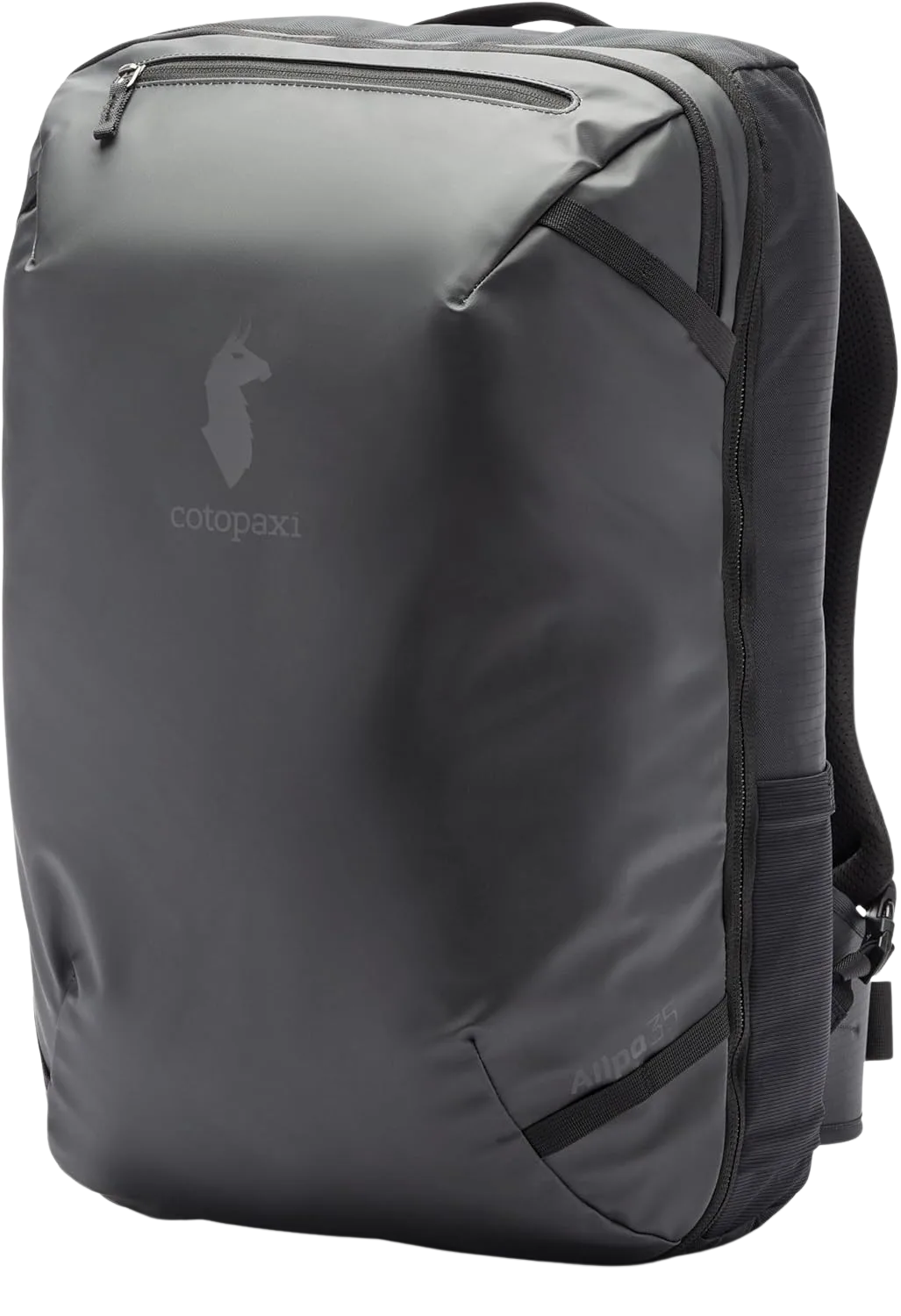 Cotopaxi Allpa 35L clamshell travel pack open showing mesh divider pockets