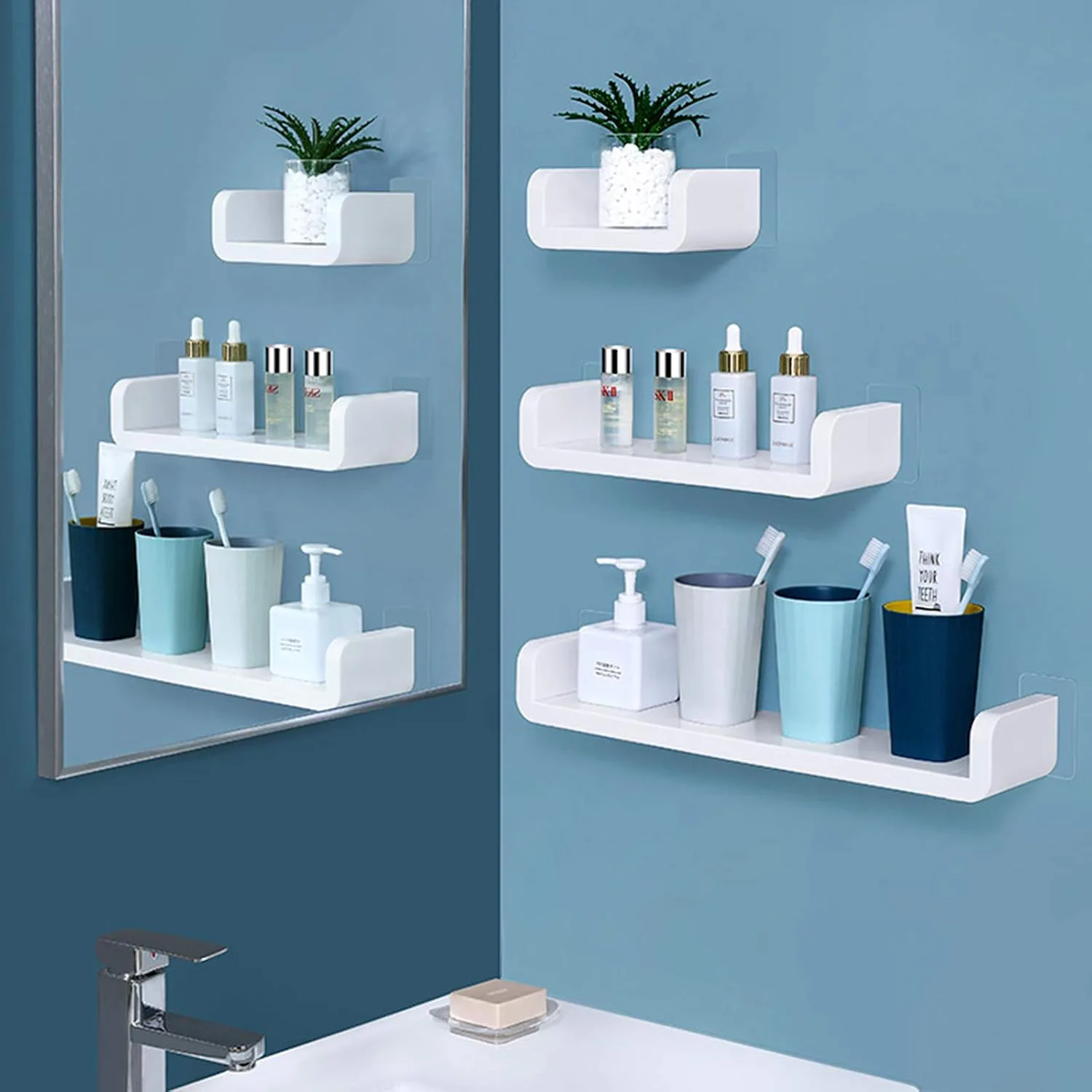 LAIGOO adhesive floating shelves set of 3
