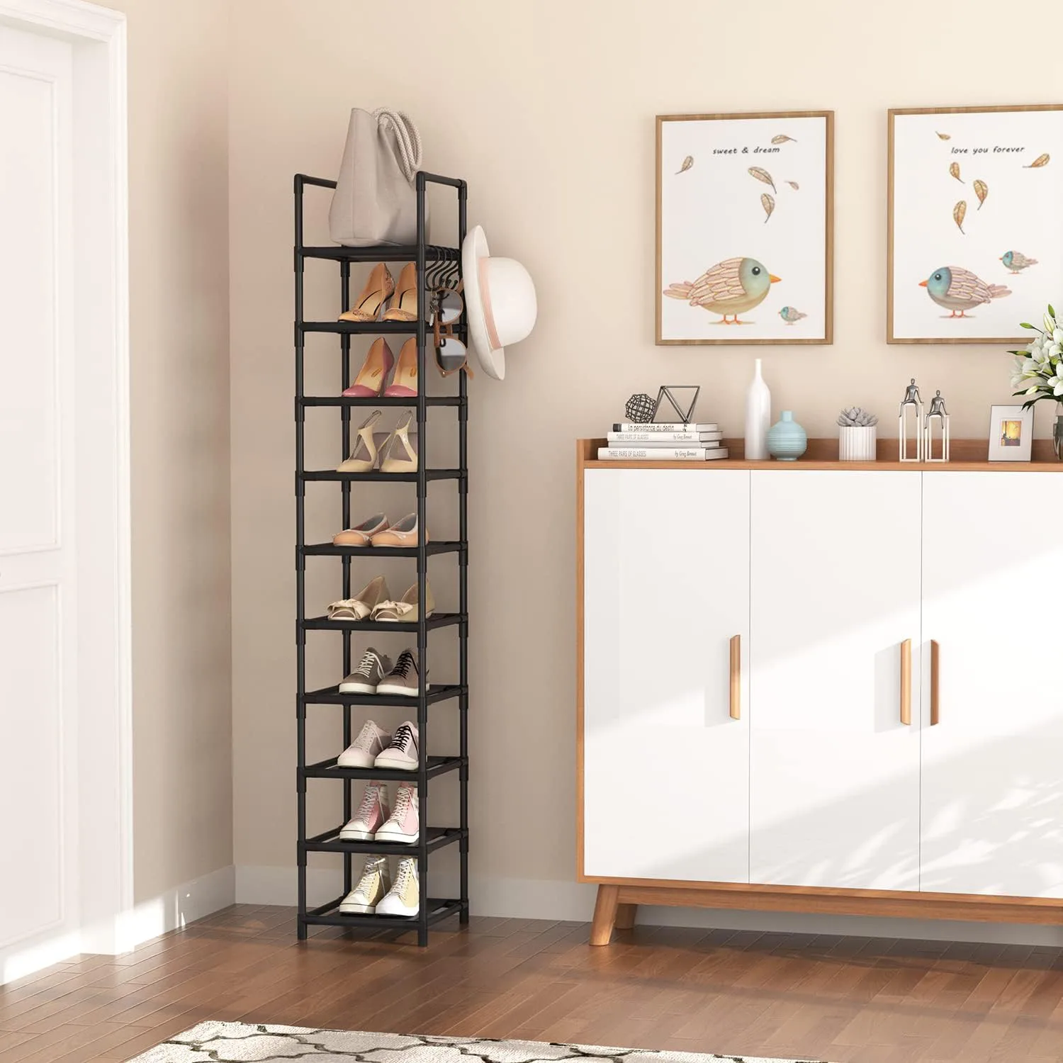 LANTEFUL 10-Tier Narrow Shoe Rack B0BZ42GY8V