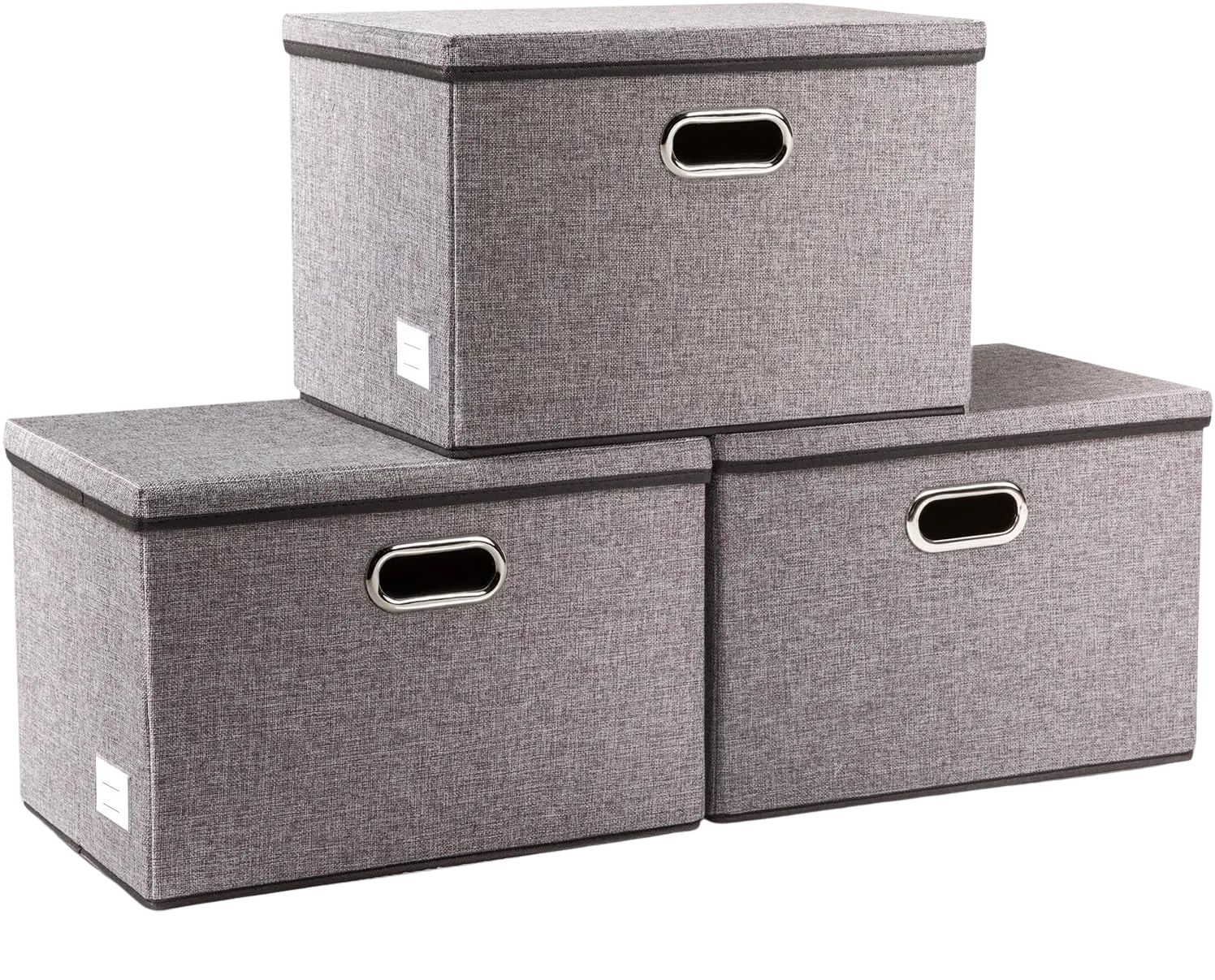 PRANDOM Large Collapsible Storage Bins with Lids 3-Pack