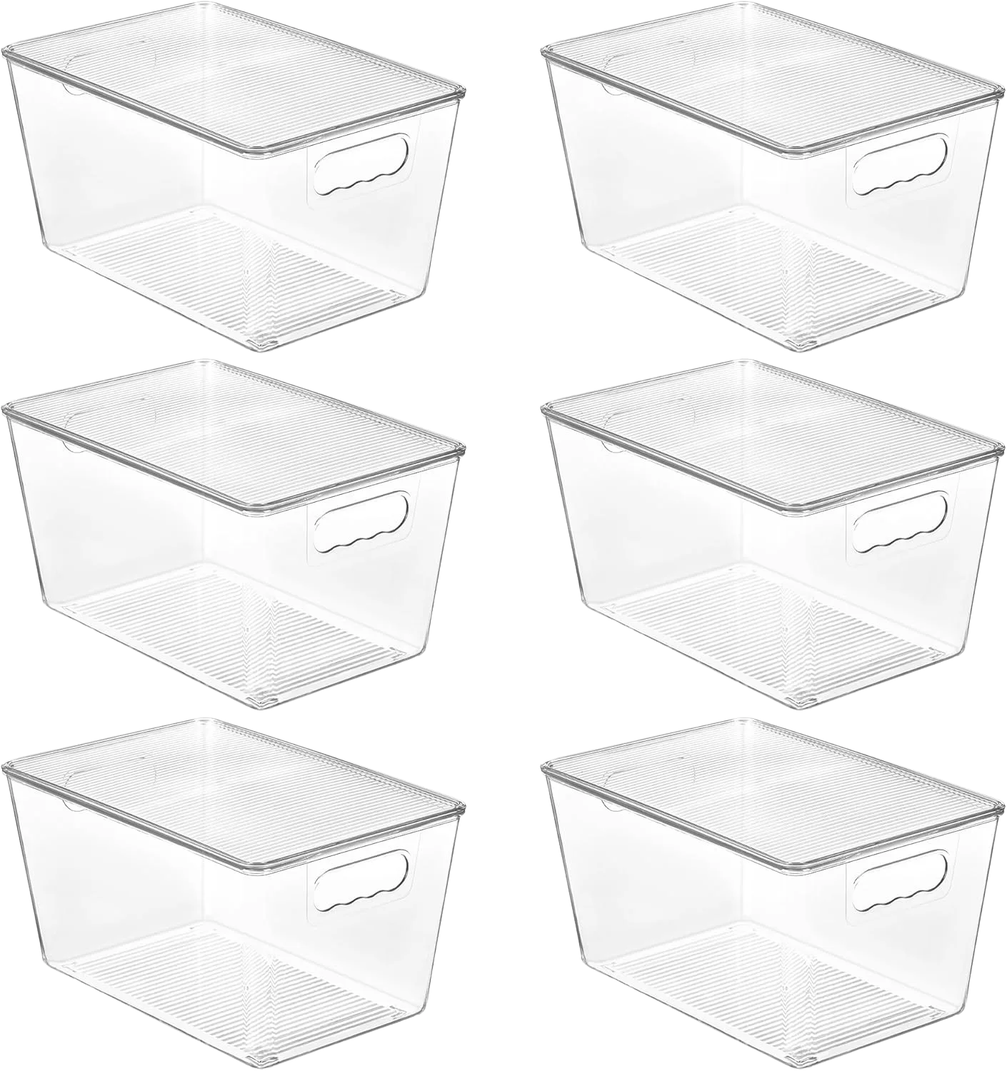 Vtopmart 6 Pack Clear Stackable Bins with Lids Large