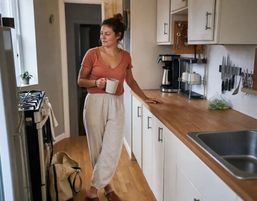 Small Kitchen Counter Storage That Fits First Small kitchen counter storage kept clear with only daily-use items on a tidy galley counter