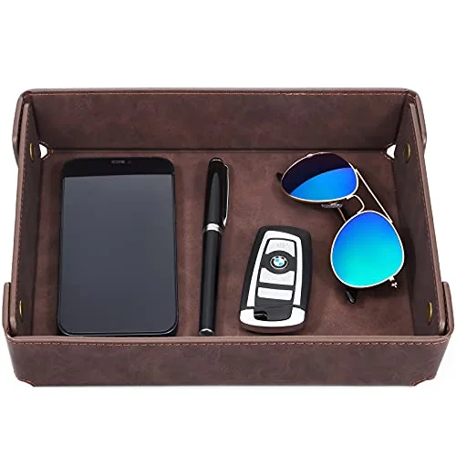 CASIRENA Faux Leather Valet Tray Organizer