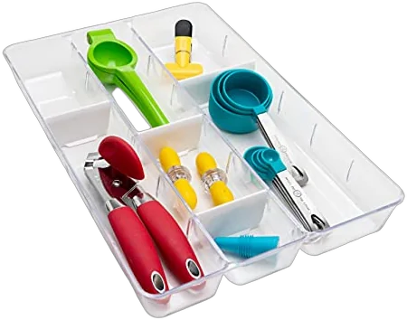 Dial Industries Junk Drawer Organizer Tray with Adjustable Dividers
