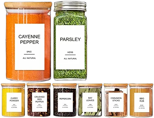 GPOVVIMX 191-Piece Spice Jar Labels Waterproof
