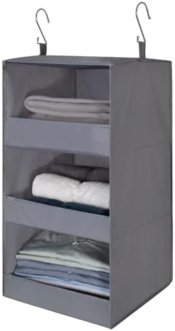 GRANNY SAYS 3-Shelf Collapsible Hanging Closet Organizer
