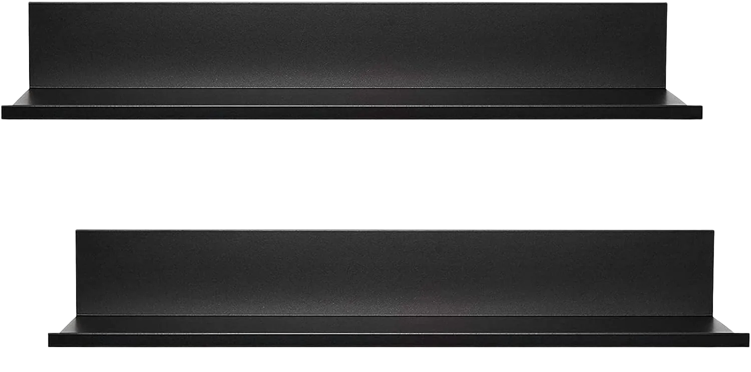 Hangman No-Stud Floating Shelves Black Powder-Coated Aluminum 36 inch