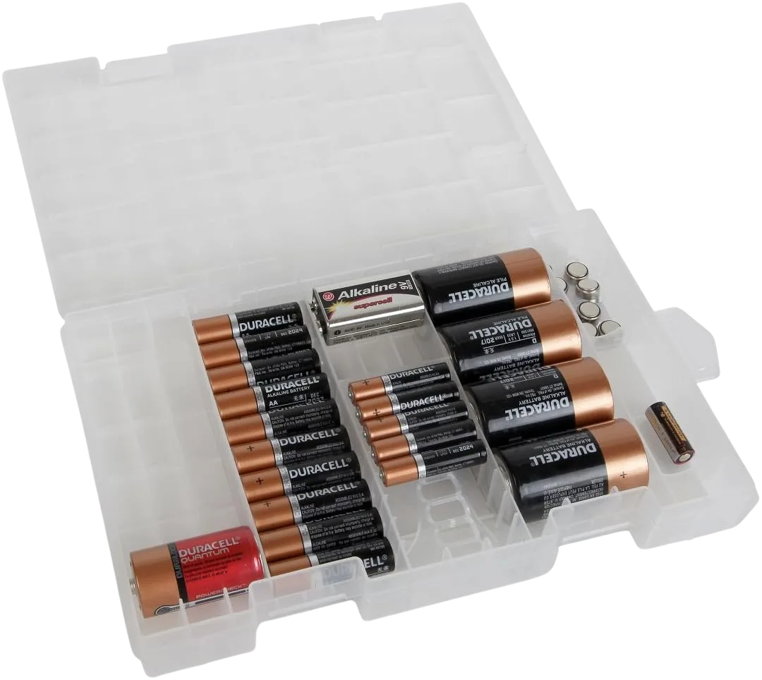 Home-X Battery Organizer Storage Case for AA, AAA, C, D and 9-volt batteries