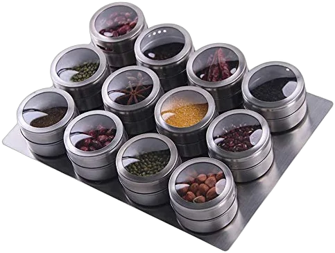 Sanvcomy 12 Magnetic Spice Jar Containers, Wall Mounted