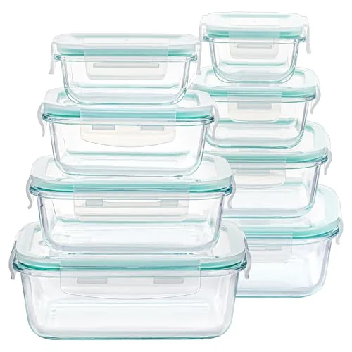 Vtopmart 8 Pack Glass Food Storage Containers with Airtight Lids