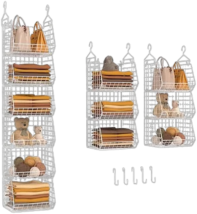 X-cosrack 6-Tier Hanging Closet Organizer with Wire Baskets