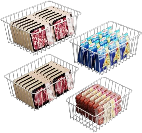 iSPECLE Freezer Organizer Bins 4 Pack Upright Freezer