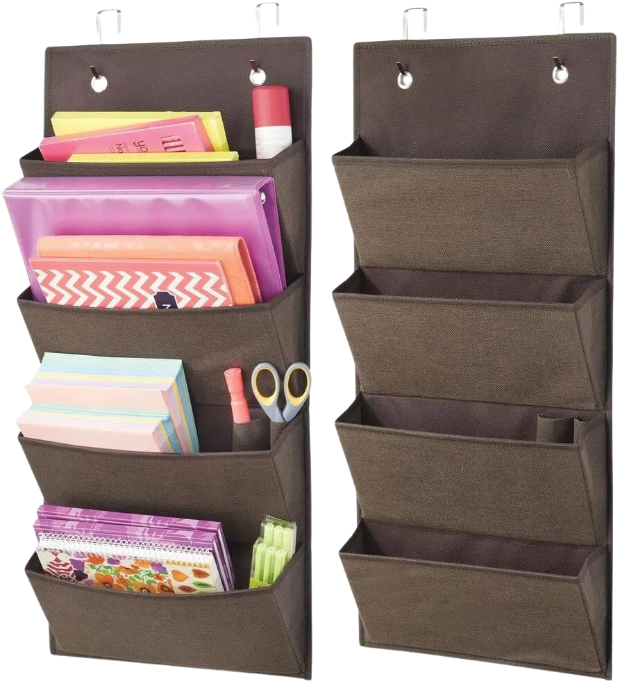 mDesign soft fabric over-door hanging organizer with cascading pockets
