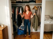 Velvet Hangers vs Wood Hangers Where Each Wins Velvet hangers vs wood hangers on one closet rod, slim velvet beside chunky wood