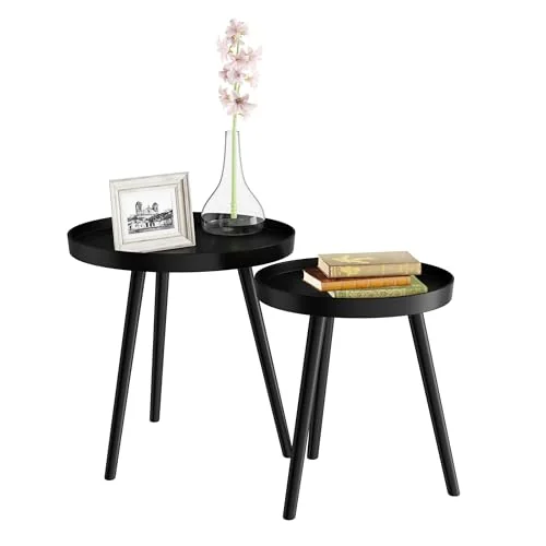 Lavish Home Nesting Side Tables, Set of 2