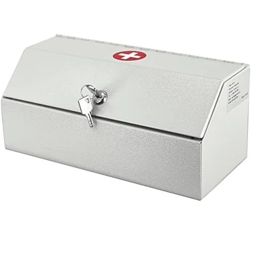 POCHAR Wall Mount Locking Medicine Cabinet Box
