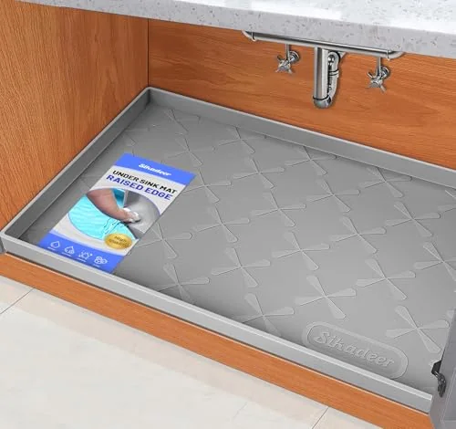 SIKADEER Waterproof Under Sink Mat 34 x 22 inch