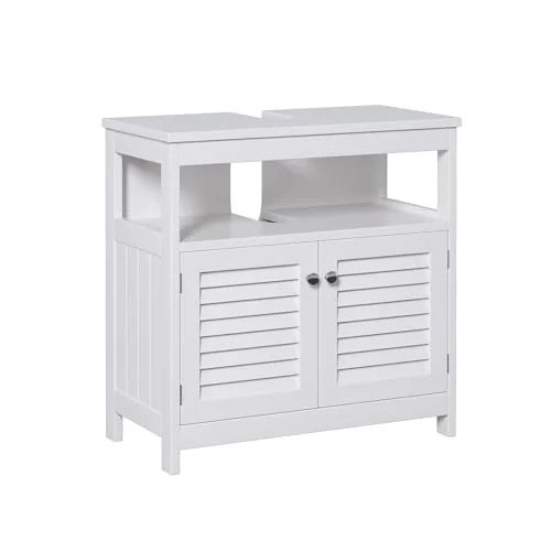U-Shaped Under Sink Storage Cabinet 2 Doors Open Shelf
