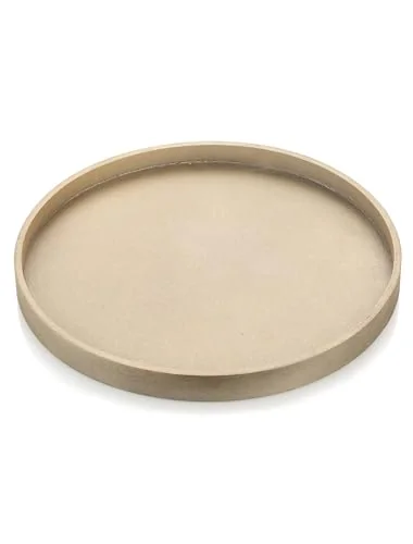 Hanobe Round Decorative Tray for Coffee Table (Gold, MDF)