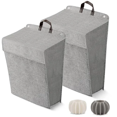 PRATIQUE Wall Hanging Laundry Basket, Collapsible, Set of 2
