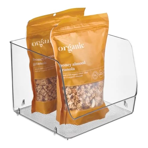 iDesign Linus Stacking Organizer Bins, Extra Large, Clear