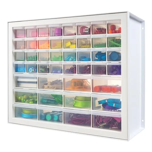 IRIS USA 44 Drawer Small Parts Storage Cabinet, White