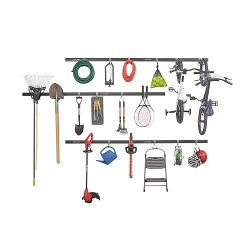 Rubbermaid FastTrack Garage Wall-Mounted Storage System 24-Piece Kit