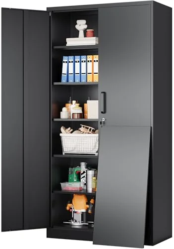 SISESOL Wide and Deep Metal Storage Cabinet 72 x 36 x 18 inch
